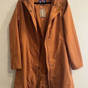 NWT Patagonia Yosemite Falls Trench Coat jacket Women’s Sz S waterproof Orange
